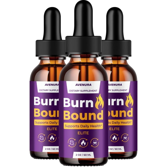 Burn Bound Liquid Drops BurnBound Natural Blend Advanced Formula for Active Lifestyle, 3 Pack, 3 Month Supply