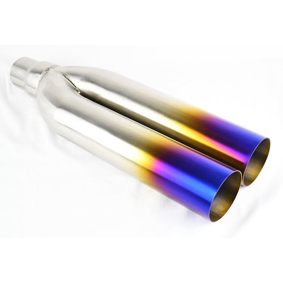 Burn Brushed Steel Blast Pipes Exhaust Universal Muffler 2.5" 3" Inlet Outlet