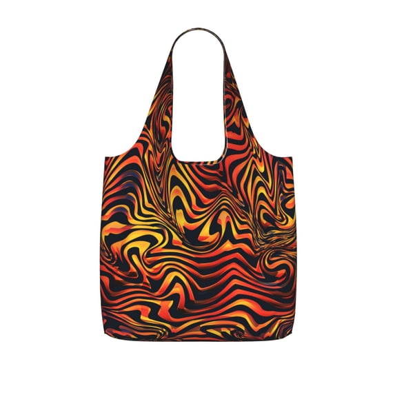 Burn Curved Line Fire Foldable Reusable Shopping Bag Large Capacity ...