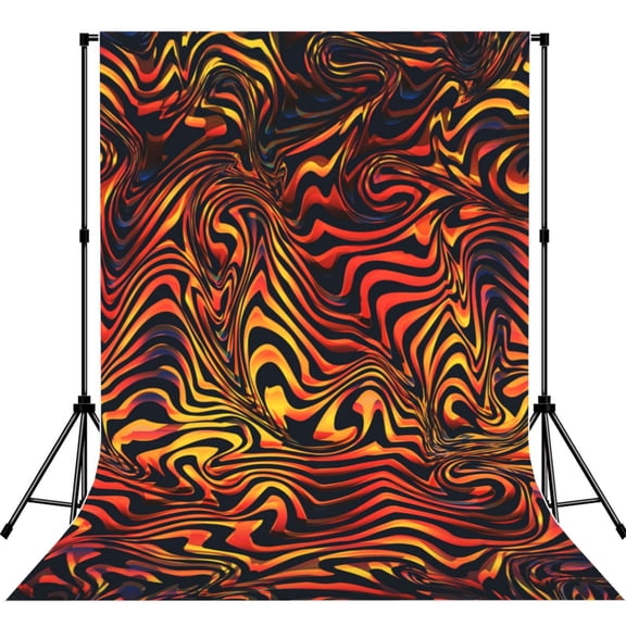 Burn Curved Line Fire Photography Backdrop 5x7Ft Background for Photo Studio Video Recording Birthday Party Wedding Home Decor