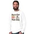 thumbnail image 1 of Burn Fat Not Oil Cycling Vintage Plus Size Long Sleeve Graphic Tee Shirt Brisco Brands 2X, 1 of 5