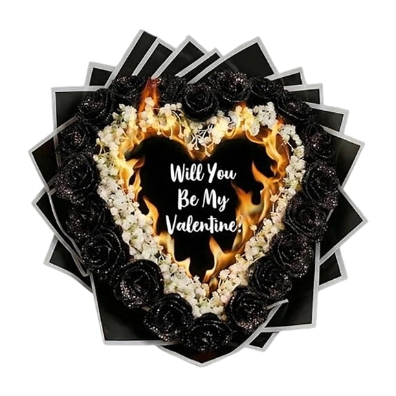 Burn Glitter Roses Bouquet Burn Heart With Message Photo DIY Glitter Bouquet Everlasting Shiny Red Rose Bouquet Anniversary Engagement Wedding Easter St. Patrick's Day Wreath Purple One Size