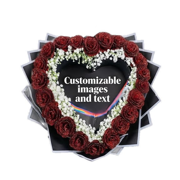 Burn Glitter Roses Bouquet Custom Roses Bouquet Bouquet 20/24/36/48/52/99 Pcs Rose For Valentine's Day Wedding Anniversary Birthday Graduation Petals for Weddings Leaves Flowers Autumn Flowers Long