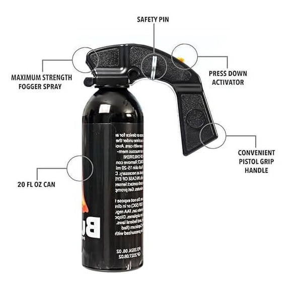 Burn Heavy Duty Pepper Spray Fogger for Home Protection Self Defense - 20 fl oz & 10 fl oz Combo