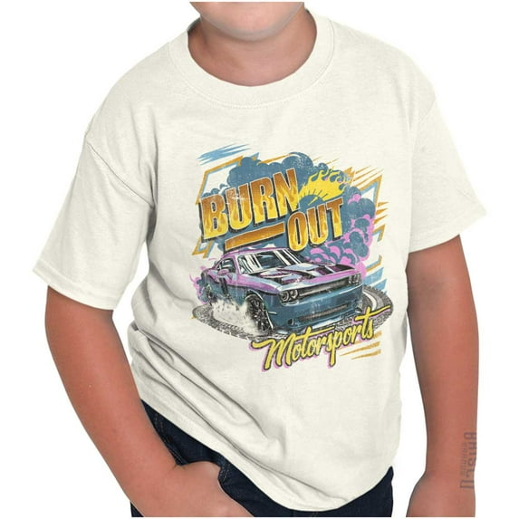 Burn Out Motorsports Racecar Donuts Crewneck T Shirts Boy Girl Teen Brisco Brands S