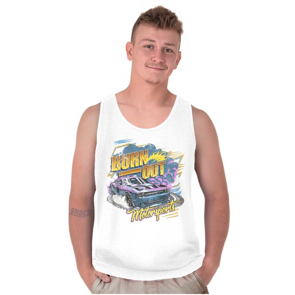 Burn Out Motorsports Racecar Donuts Plus Size Graphic Tank Top Brisco Brands 2X