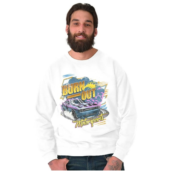 Burn Out Motorsports Racecar Donuts Unisex Plus Fleece Graphic Sweatshirt Brisco Brands 2X
