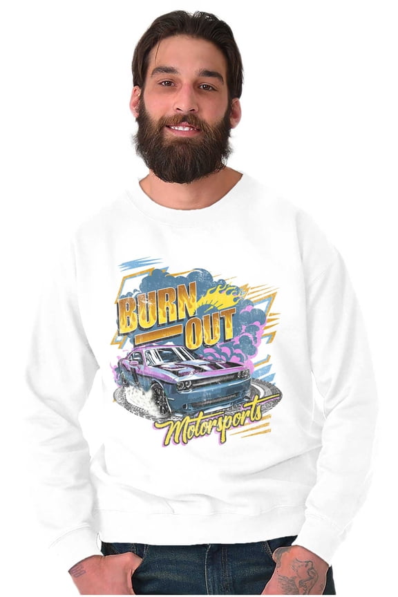 Burn Out Motorsports Racecar Donuts Unisex Plus Fleece Graphic Sweatshirt Brisco Brands 5X