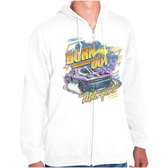 Burn Out Motorsports Racecar Donuts Zip Up Hoodie Men's Women's Brisco Brands S