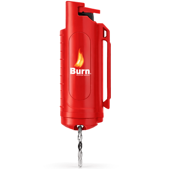 Burn Pepper Spray Keychain for Self Defense - Max Strength 1/2oz Red