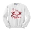thumbnail image 1 of Burn Some Dust and Eat My Rubber Sweatshirt Unisex X-Large White, 1 of 5