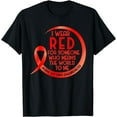 thumbnail image 1 of Burn Victims Awareness Red Ribbon I Wear Red For Someone Who T-Shirt, 1 of 3