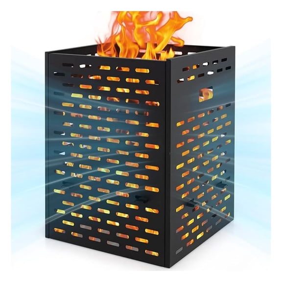 Burn for Outside, 64 Gallon Ultra Thick Incinerator Steel Drum for Yard Waste, Outdoor Metal Burn Cage for Paper Leaf Trash, No Bottom