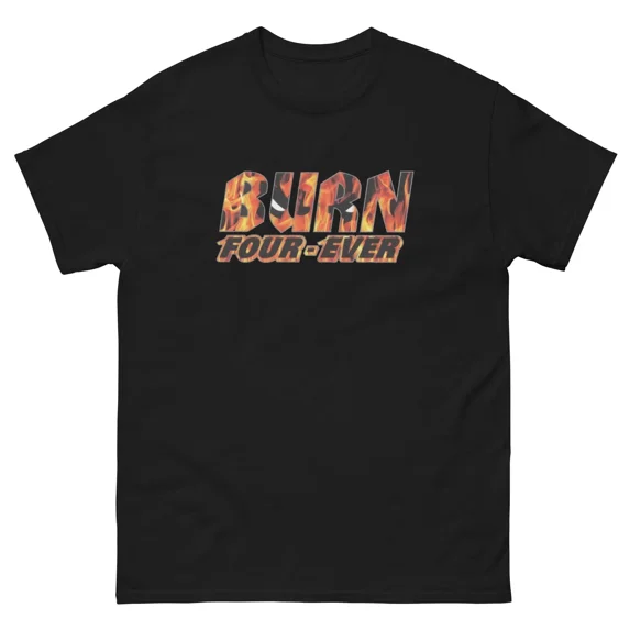 Burn for ever skate flames fire retro vintage 90s skateboarding t shirt design