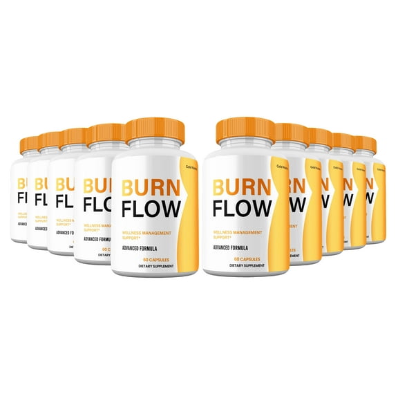 BurnFlow Capsules, Maximum Strength All Natural Formula, Burn Flow Pills Supplement, 60 Capsules (10 Pack)