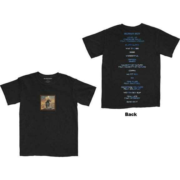 Burna Boy Unisex T-Shirt Album Tracks (Back Print) (X-Large)