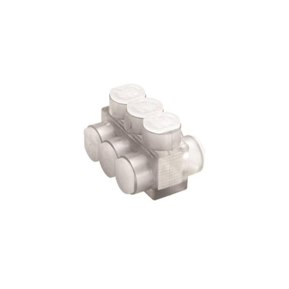 Burndy BIBD350-6 Unitap Multi Port Double-Sided, 6 Ports, 10-350 AWG/kcmil Wire Range, 5.86" Length, 3" Width, 2.50" Height
