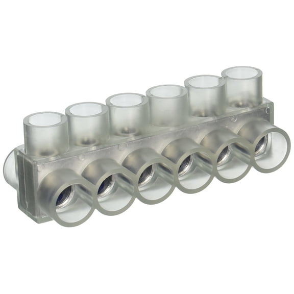 Burndy BIBD600-6 Unitap Multi Port Double-Sided, 6 Ports, 4-600 AWG/kcmil Wire Range, 7.37" Length, 3" Width, 2.75" Height