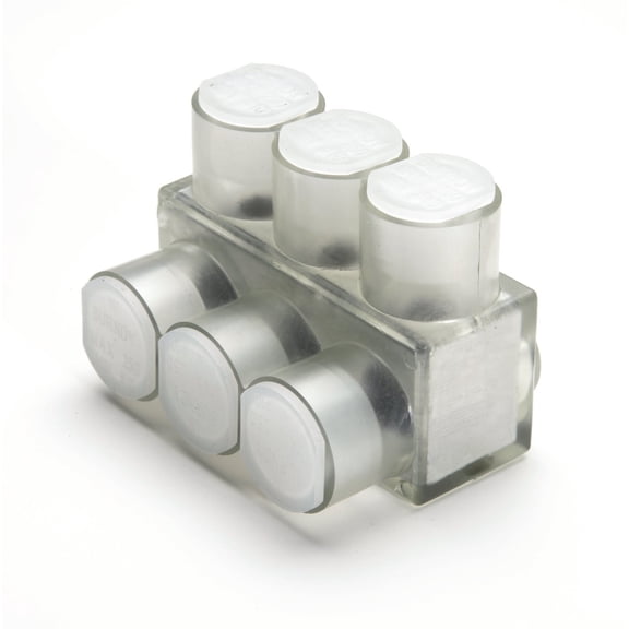 Burndy BIBS600-3 Unitap Multi Port Single Sided, 3 Ports, 4-600 AWG/kcmil Wire Range, 4.00" Length, 2.38" Width, 2.75" Height
