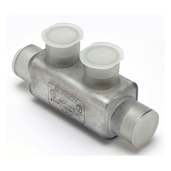 Burndy BISR500 Unitap in-Line Splicer/Reducer, 6-500 AWG/kcmil Wire Range, 1.62" Width, 5" Length, 2.62" Height