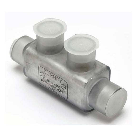 Burndy BISR500 Unitap in-Line Splicer/Reducer, 6-500 AWG/kcmil Wire Range, 1.62" Width, 5" Length, 2.62" Height