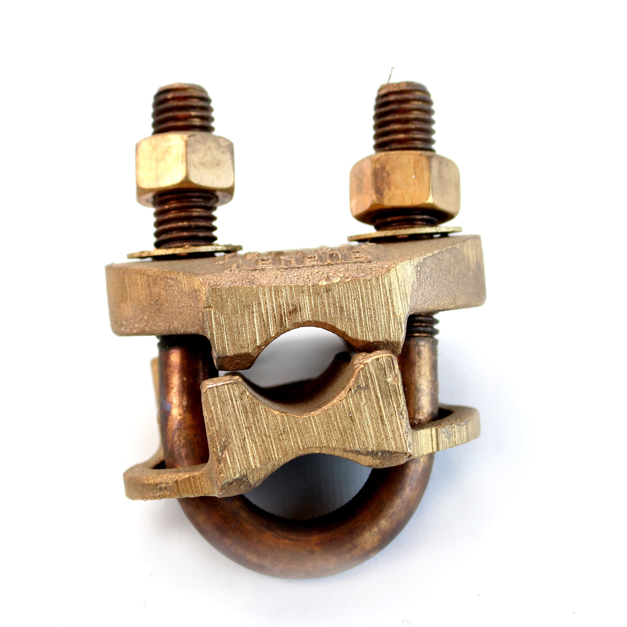 Burndy GAR1434 Ground Clamp, 1 Cable, Parallel or 90° to Pipe, Copper