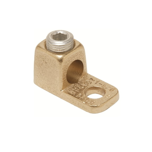 BURNDY KA-LUG KA8C Mechanical Cable Lug, 14 to 8 AWG Stranded Solid Copper Conductor, #10 Stud, 1 Bolt Hole, Copper Alloy