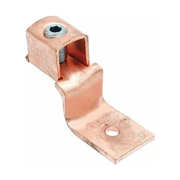 Burndy Mechanical Lug, 6 AWG Max, 1 Conductor, 1 Hole, #10 Stud, Copper KLU35
