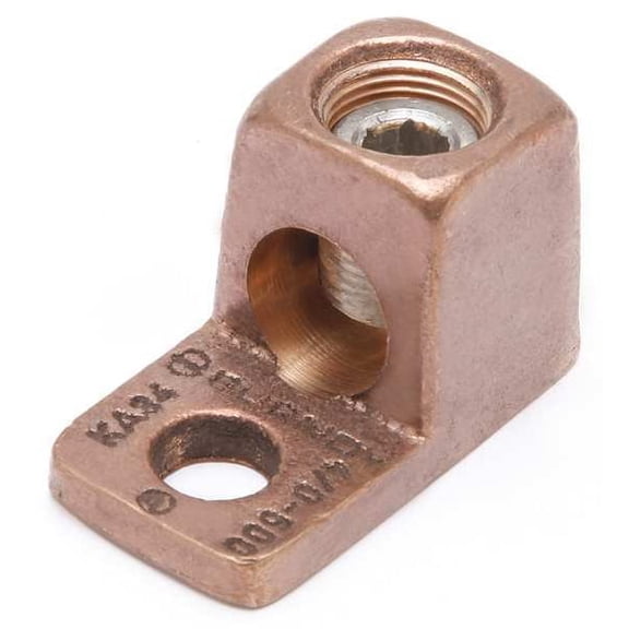 Burndy Mechanical Lug, 1 Conductor, 1 Hole, 3/8 in Stud, Copper KA25