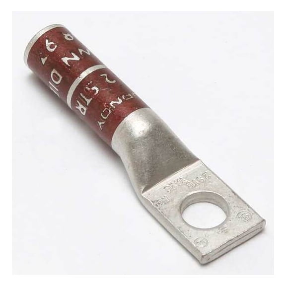 Burndy OneHoleLugCmprsnConn,Long,Brown,10 YA2CN