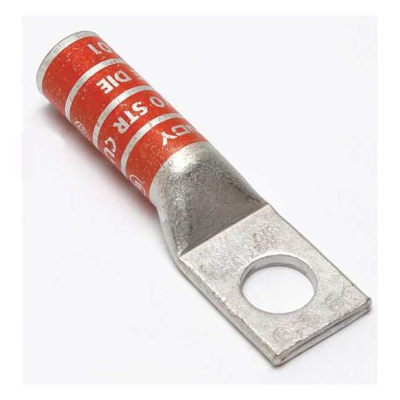 Burndy OneHoleLugCmprsnConn,Long,Orange,14 YA27