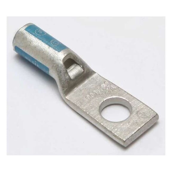 One-Hole Compression Lug, 6 AWG Max, 5/16 in Stud, Standard Barrel, Copper, Blue