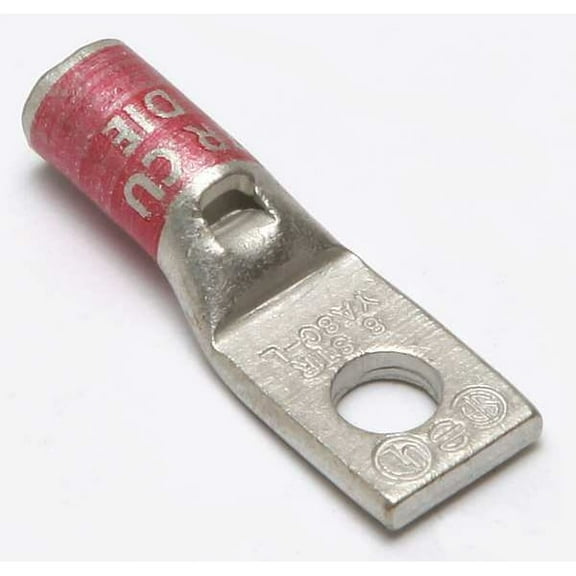 Burndy OneHoleLugCmprsnConn,STD,Red,49 YA8CL1BOX