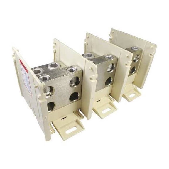 Burndy Power Distr Block,Al/Cu,600V AC/DC BDBLCS6R3