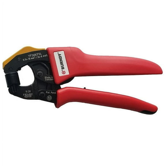 Burndy Ratchet Crimper,26 to 8 AWG,7" L YF268CFSL
