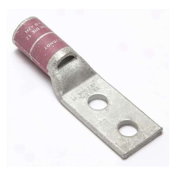Burndy TwoHoleLugCmprsnConn,STD,Pink,12/348 YA25L2TC14