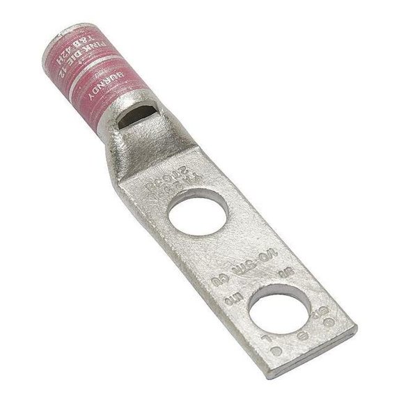 Burndy TwoHoleLugCmprsnConn,STD,Pink,12/348 YA25L2TC38