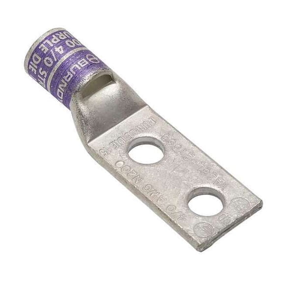 Burndy TwoHoleLugCmprsnConn,STD,Purple,15 YA28L2TC38