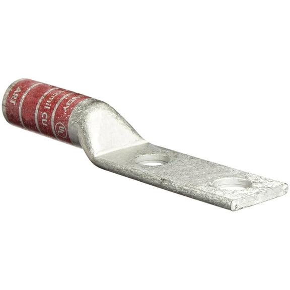 Burndy YA312N, Compression Cable Lug, 350 Cu 2-Hole Long 1/2, 1 PC