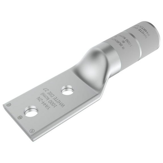 Burndy YA442N, Compression Cable Lug, 1000 Cu 2-Hole Long Nema, 1 PC