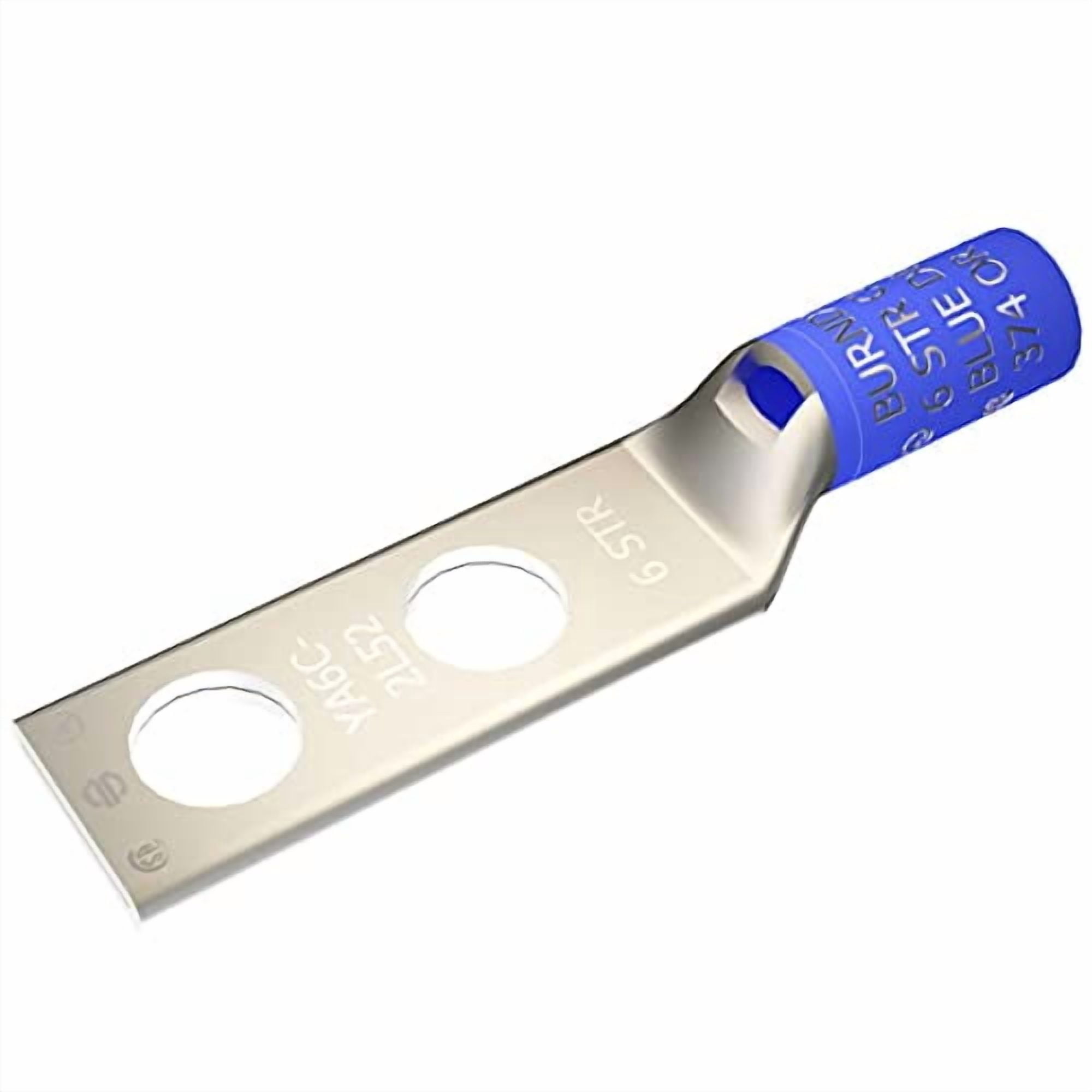 Cosses De Compression Cuivre Burndy 2 Trous 600 Kcmll - Boîte De 6 Pièces, Neuf