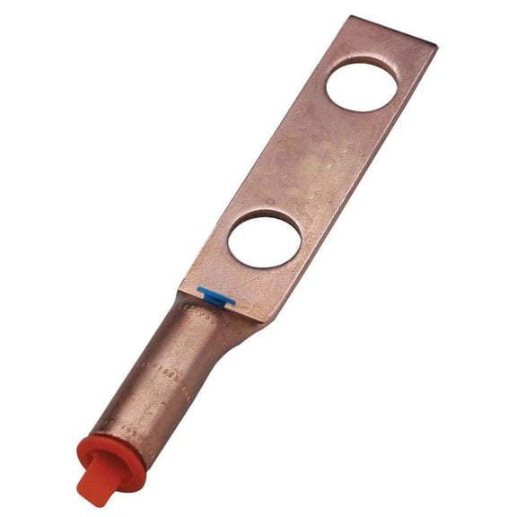 Burndy YGA26-2N, 2/0 AWG Str Copper, 1/2"" Stud, Copper, Compression Lug, 1pc