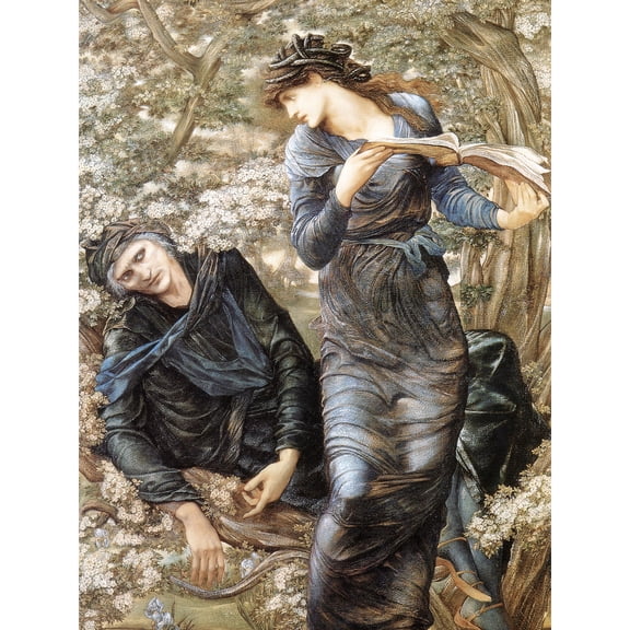Burne-Jones Beguiling Merlin Arthurian Painting Extra Large Art Print Wall Mural Poster Premium XL