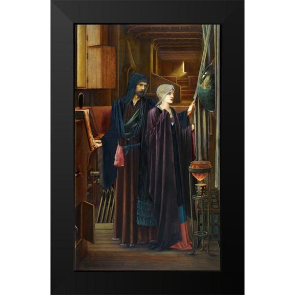 Burne–Jones, Edward 10x14 Black Modern Framed Museum Art Print Titled - The Wizard