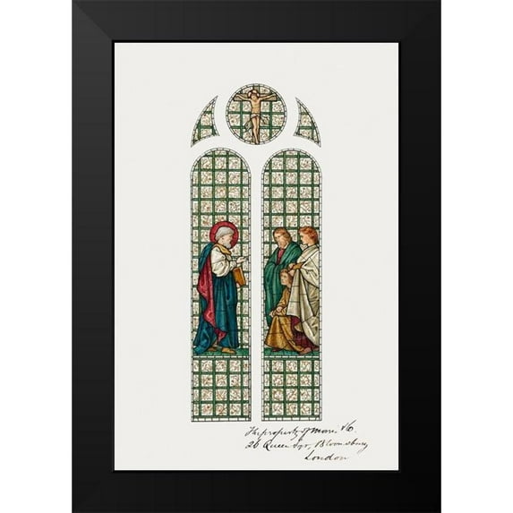 Burne–Jones, Edward 11x14 Black Modern Framed Museum Art Print Titled - Design for Stained Glass Window-St. Pauls Church-Boston-MA