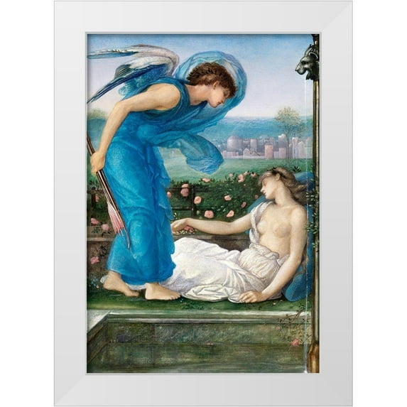 Burne–Jones, Edward 11x14 White Modern Wood Framed Museum Art Print Titled - Cupid and Psyche
