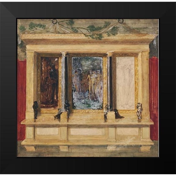 Burne–Jones, Edward 12x12 Black Modern Framed Museum Art Print Titled - Troy Triptych-Compositional Study