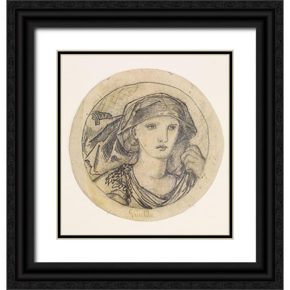 Burne–Jones, Edward 12x13 Black Ornate Wood Framed with Double Matting Museum Art Print Titled - Chaucers Legend of Good Women Griselda
