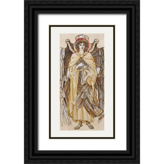 Burne–Jones, Edward 15x24 Black Ornate Wood Framed with Double Matting Museum Art Print Titled - The Angels of the Hierarchy-Seraphim