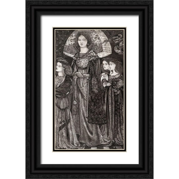 Burne–Jones, Edward 16x24 Black Ornate Wood Framed with Double Matting Museum Art Print Titled - Alice-la Belle Pelerine